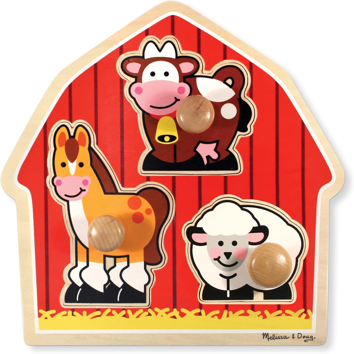 Melissa & Doug Barnyard Animals Jumbo Knob Puzzle - Educational Toy