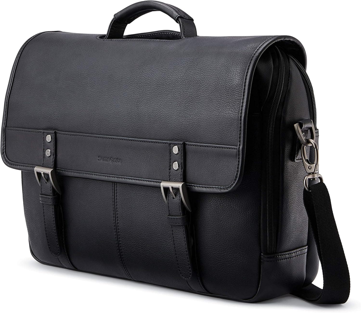 Sleek Samsonite Leather Flapover - 40% Off