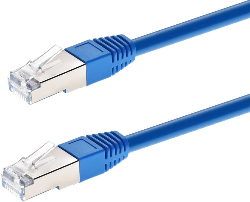 Monoprice Cat6A 100ft Blue Patch Cable Double Shielded (S/FTP) 26AWG 10G Pure Bare Copper Molded RJ45 Entegrade Series Ethernet Cable