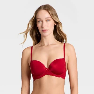 Women's Lace Push-Up Demi Bra - Auden™ Red 40C