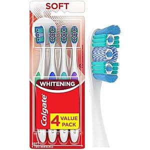 4-Pack Colgate 360 Optic White Toothbrushes (Soft)