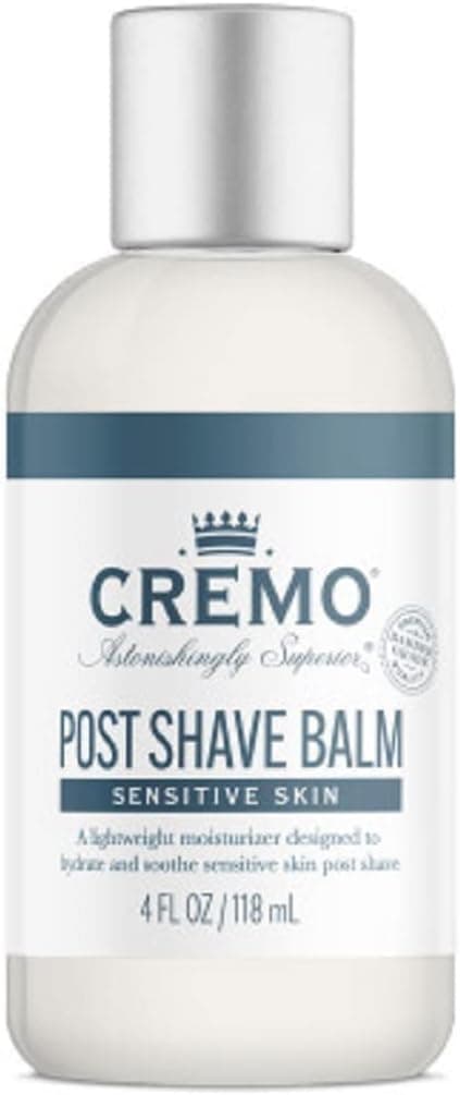 Cremo Sensitive Post Shave Balm, Soothes, And Protects Skin From Shaving Irritation, Dryness and Razor Burn, 4 Fluid Ounces