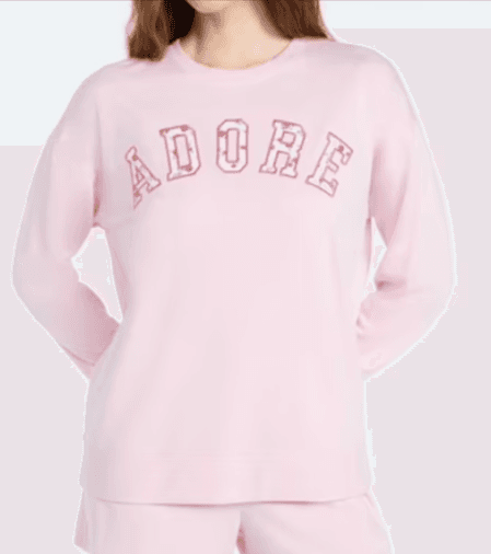 Joyspun Women's French Terry Knit Long Sleeve Lounge Sleep Top Walmart