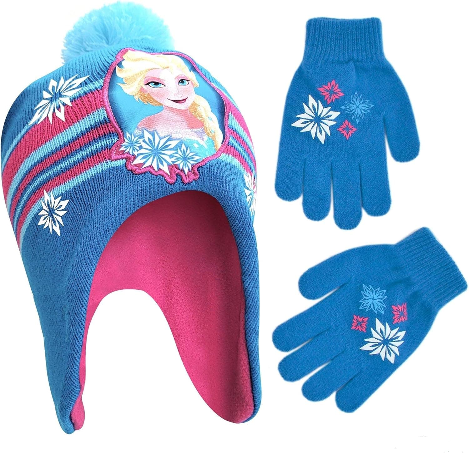 Frozen Winter Hat and Gloves Set for Girls - Cozy Elsa & Anna Style