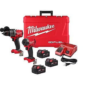 Milwaukee M18 Fuel Hammer/Impact Driver Kit with Batteries and Charger - $330 with Free Shipping