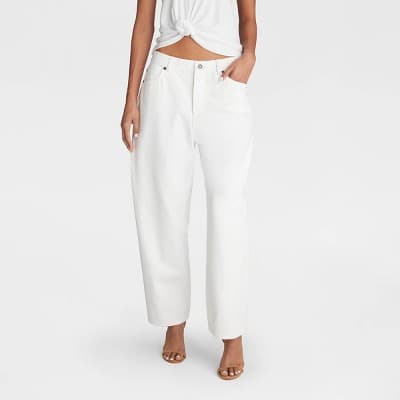 KBB by KAHLANA Women's Mid-Rise 'The Vintage Straight Leg Jeans' - White 14