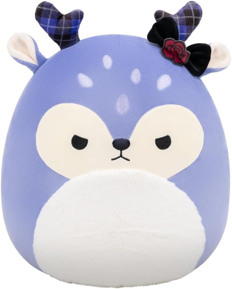 Cozy Squishmallows Plush Fawn with Antlers and Bow