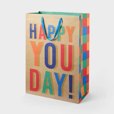 XLarge 'Happy You Day' Birthday Gift Bag Natural - Spritz™