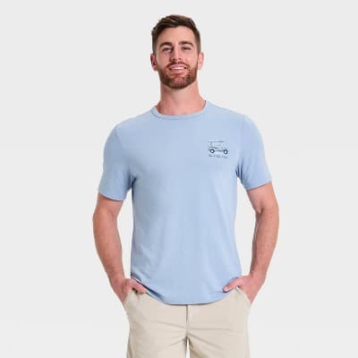 Men's Cotton Graphic T-Shirt - All In Motion™ Grit Gray M