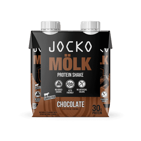 Jocko Fuel Protein Shake, Chocolate, 11oz, 4 Count, 30g Protein