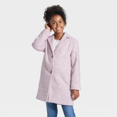 Girls' Faux Wool Jacket - Cat & Jack™ Mauve S