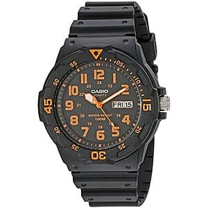 Casio MRW200H-4BV: Dive-Style Watch with Black & Orange Design