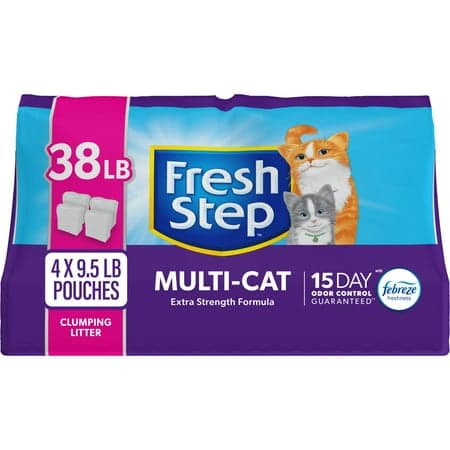 Fresh Step Multi-Cat Scented Clumping Cat Litter with the Power of Febreze, 38 lbs