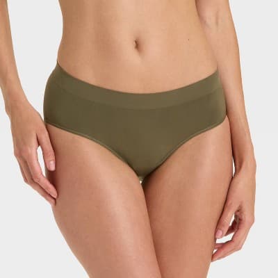 Women's Seamless Hipster Underwear - Auden™ Moss Green S