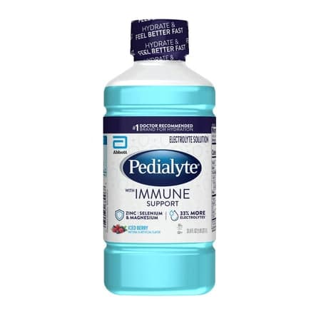 Pedialyte with Immune Support Electrolyte Solution, Iced Berry, 1 Liter