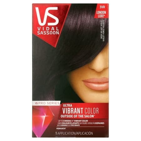 Vidal Sassoon Pro Series Permanent Hair Color Dye, 3RV Magnetic Mahogany, Hair Color, 1 Kit