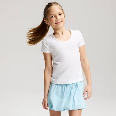 Girls' Short Sleeve Fitted Sporty T-Shirt - Cat & Jack™ White S