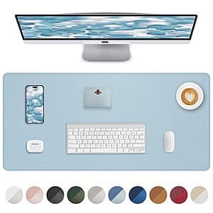AFIING Light Blue Mouse Pad with Non-Slip Base - 24" x 13.7" for $5