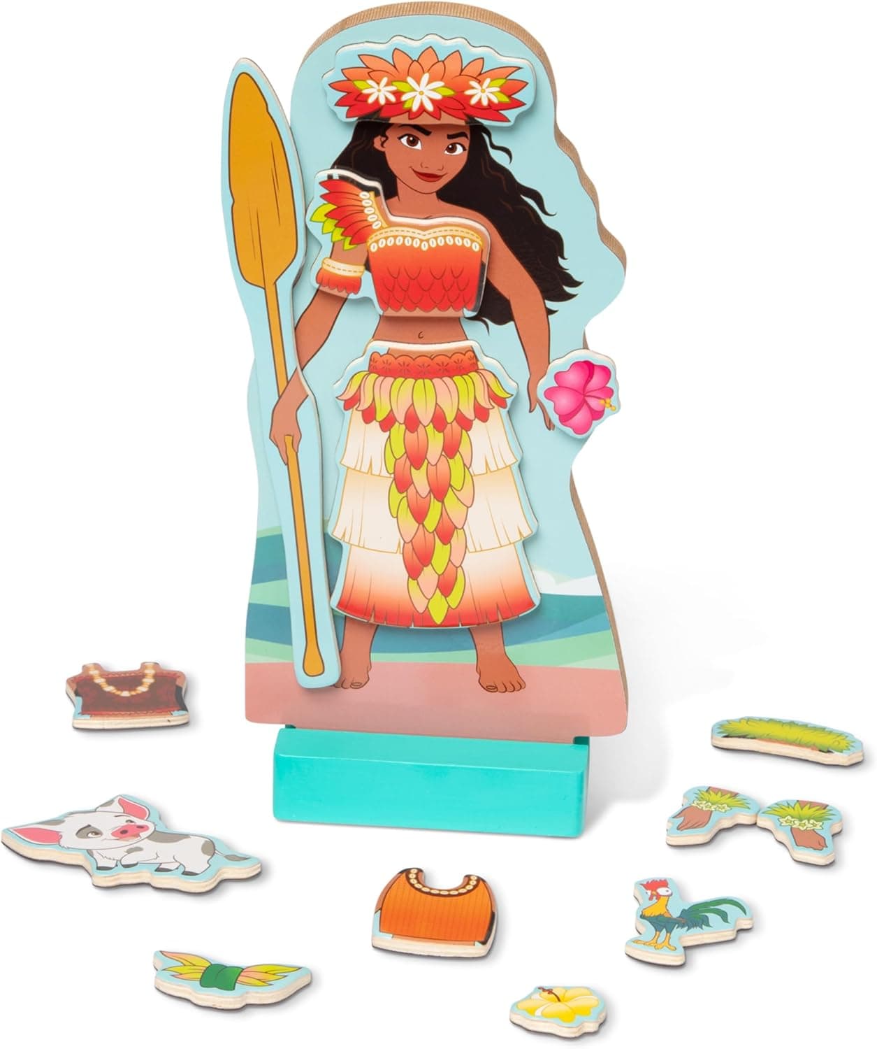 Dress Up as Disney's Moana with Magnetic Wooden Doll Set