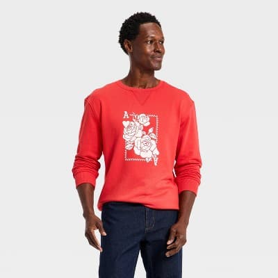 Men's French Terry Graphic Sweatshirt - Goodfellow & Co™ Red XL