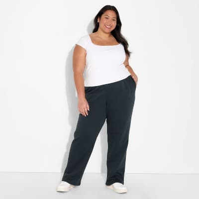 Women's Mid-Rise Slim Straight Sweatpants - Wild Fable™ Hematite XXL