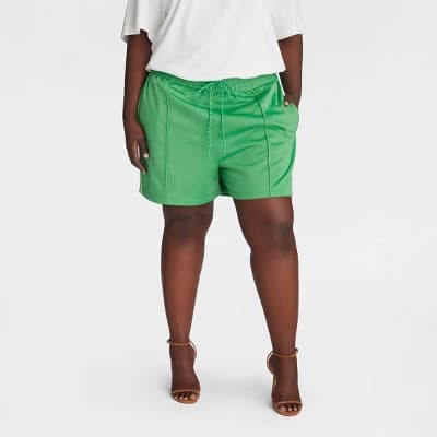 KBB by KAHLANA Women's Mid-Rise 'The Track Shorts' - Green XXL