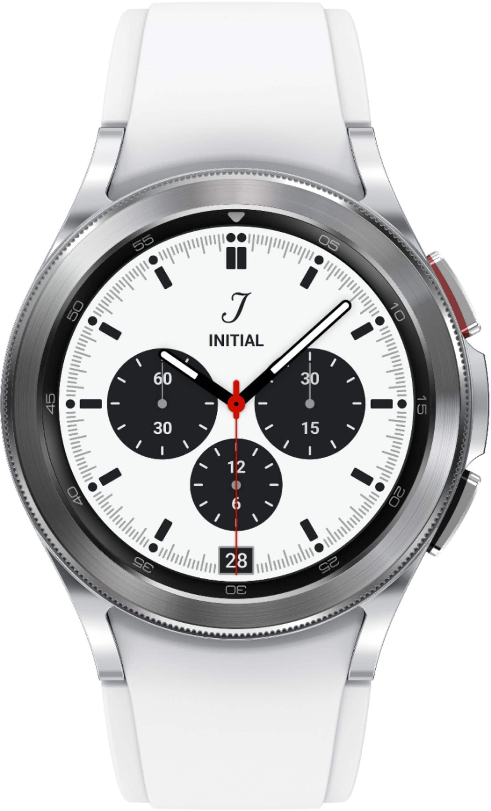 Samsung - Geek Squad Certified Refurbished Galaxy Watch4 Classic Stainless Steel Smartwatch 42mm LTE - Silver - (2021)