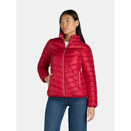 Big Chill Women's and Women’s Plus Packable Puffer Jacket, Midweight, Sizes S-3X