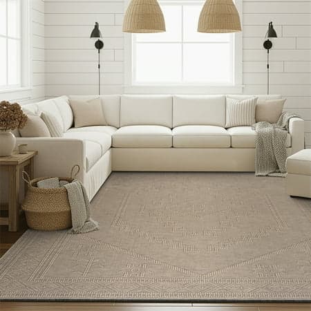 Alma Transitional 5' x 7' Brown and Coffee, Machine Washable Polyester & Cotton Indoor Area Rug