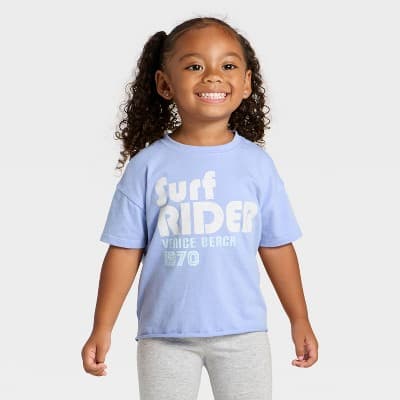 Grayson Mini Toddler Girls' Surf Rider Oversized T-Shirt - Blue 12M