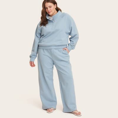 Women's High-Rise Boxer Sweatpants - Parke x Target Light Blue 2X