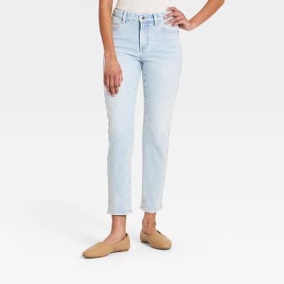 Women's 80's Slim Mid-Rise Ankle Length Pant - Universal Thread™ Light Wash 4 Long