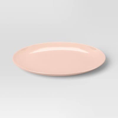 10" Stoneware New Modern Coupe Oval Serving Platter Rose - Threshold™