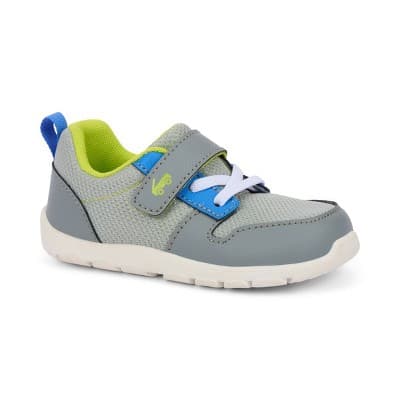 See Kai Run Basics Toddler Tenny Sneakers - Gray 5T: Machine Washable, Hook & Loop Closure, Non-Marking Outsole