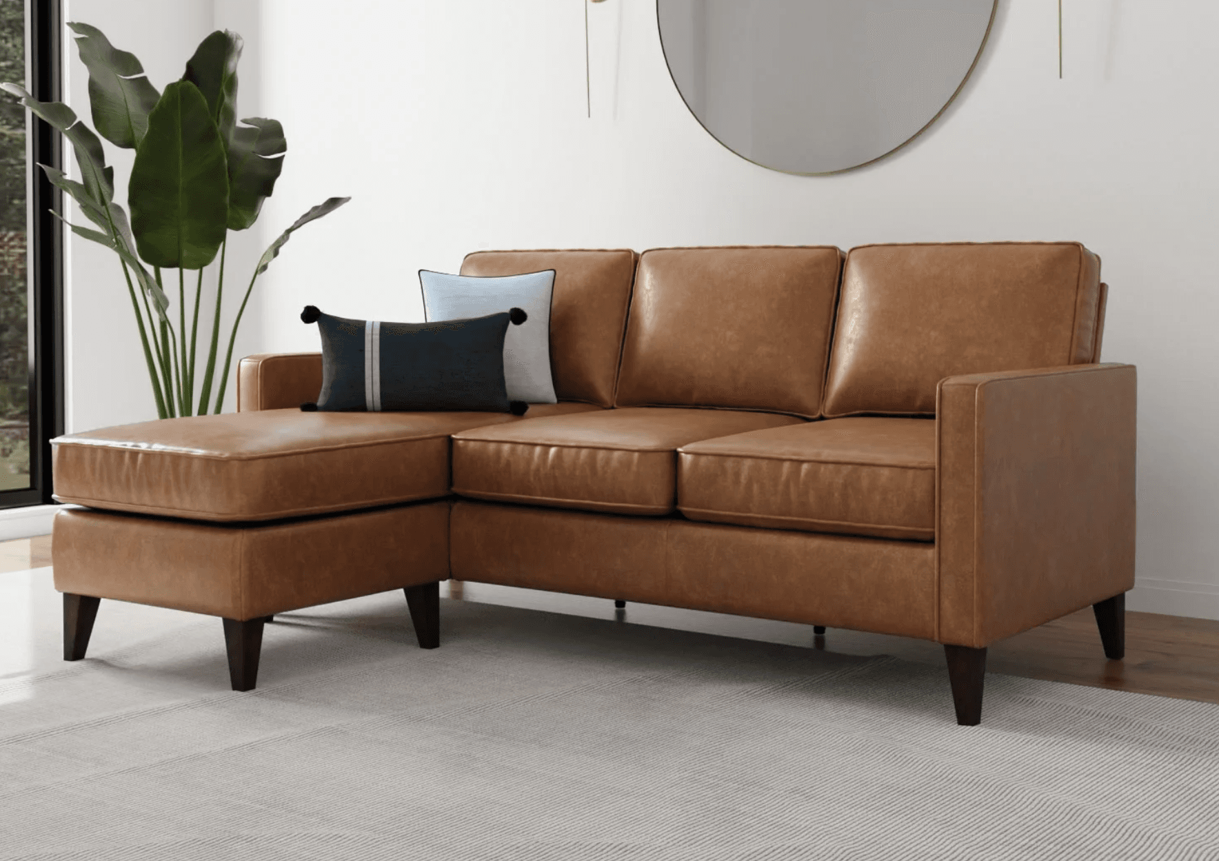 Hillsdale Jianna Faux Leather Reversible Sectional Walmart