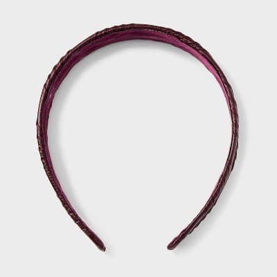Pleated PU Padded Headband - Universal Thread™ Maroon