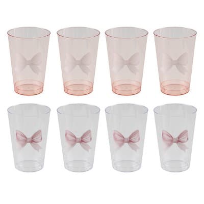 Cook With Color 8pk Disposable Cups Pink Bows