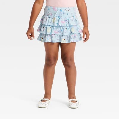 Girls' Hello Kitty and Friends Floral Printed Skort - Blue XS