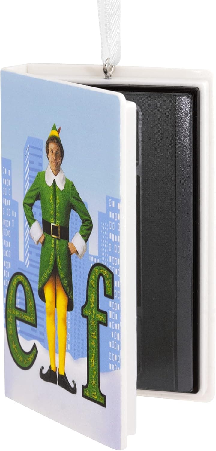 Hallmark Elf Movie Retro Video Cassette Case Christmas Ornament