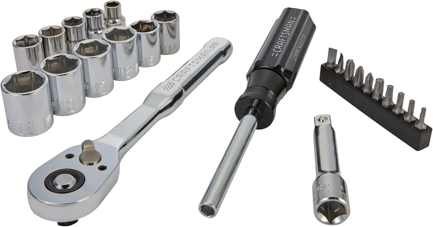 Comprehensive 24-Piece Craftsman Mechanics Tool Set (36% Off)
