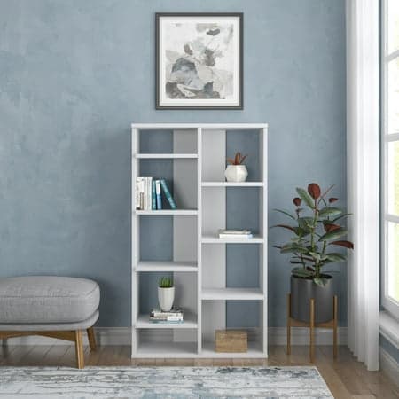 Ada Home Decor Keota Multiple Tier Open Shelf Modern Bookcase, White
