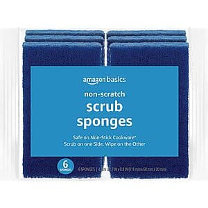 Amazon Basics Non-Scratch Scrub Sponges - 6-Pack for $2.25 with Subscribe & Save