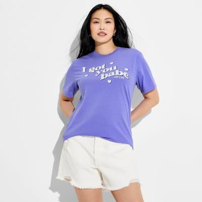 Pride Adult I Got You Babe Short Sleeve T-Shirt - Purple XL