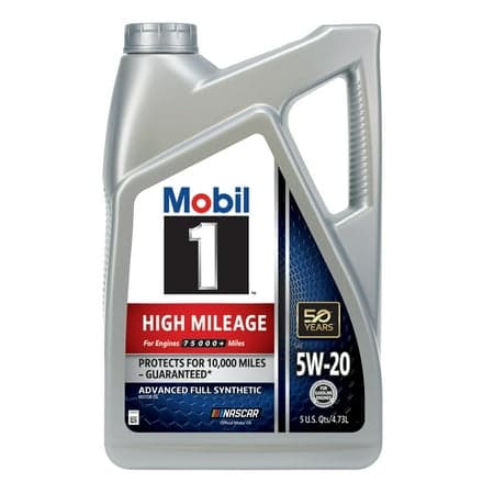 Mobil 1 5w20 High Mileage Oil 5 Qt Bottle