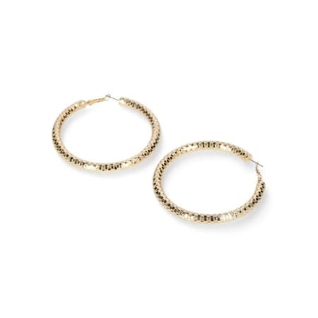 Madden NYC Women's Fashion Gold Tone Openwork Large Hoop Earrings