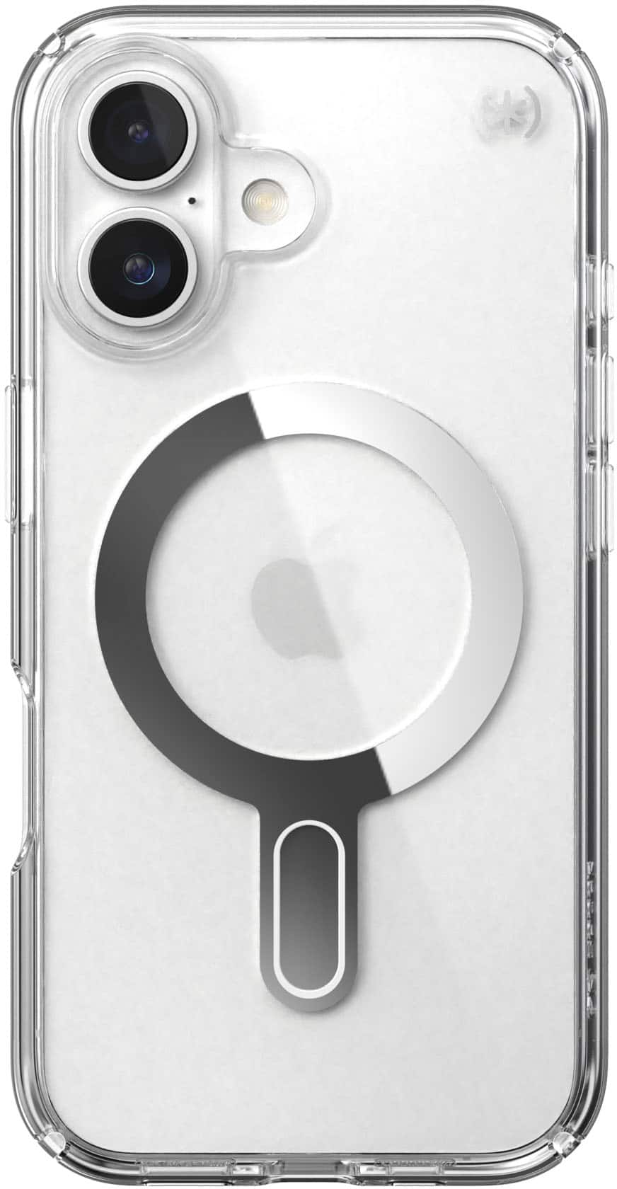 Speck - Presidio Perfect Clear ClickLock Case with MagSafe for Apple iPhone 16 - Clear/Chrome