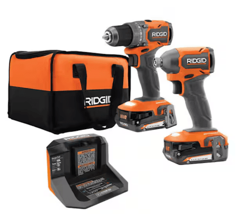 Ridgid 18V Subcompact Brushless Cordless 2-Tool Combo Impact Wrench Kit