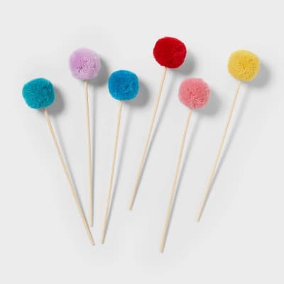 6ct Pom-Pom Cake Toppers - Spritz™