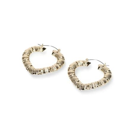 Madden NYC Women's Fashion Gold Tone Heart Hoop Earrings