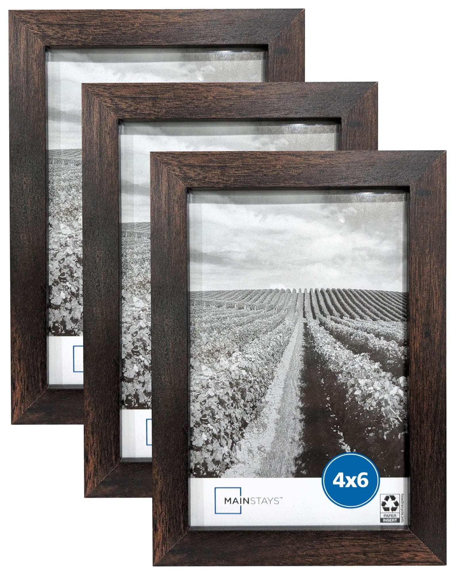 3-Pack Mainstays 4x6" Picture Frame w/ Tabletop & Wall Mount Walmart